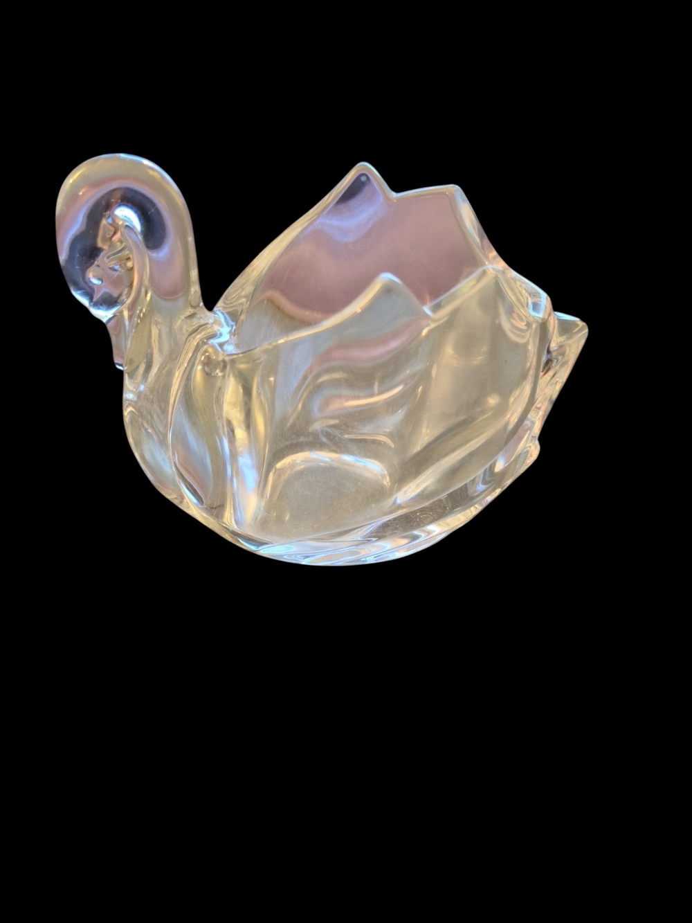 Clear Glass Swan Dish